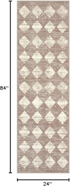 Lahome Zelie Trellis 2x7 Washable Kitchen Bathroom Runner Rug, Non Skid Runners - Image 2
