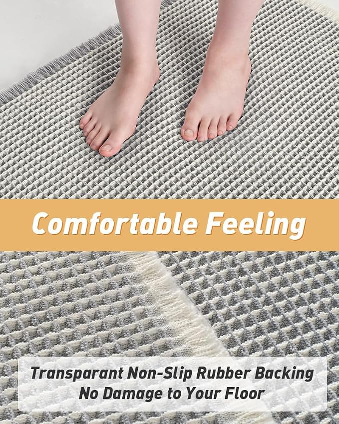 Upgraded Waffle Bath Mat, Super Absorbent Non Slip Bath Mats - Image 4