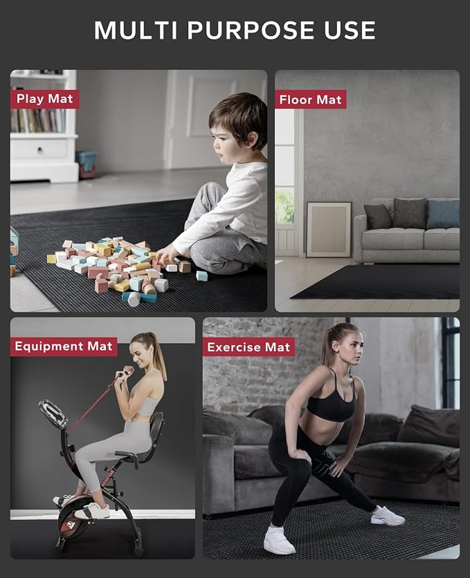 HAPBEAR Large Exercise Mat-7'x5'/6'x8'/6'x9'/6'x10'/6'x12'x8mm, Ultra Durable - Image 5