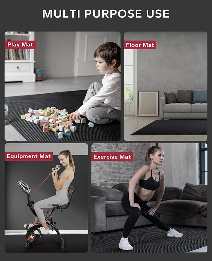 HAPBEAR Large Exercise Mat-7'x5'/6'x8'/6'x9'/6'x10'/6'x12'x8mm, Ultra Durable - Image 5