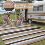 HUGEAR Outdoor Waterproof Rug 6'x9' Plastic Straw Rugs Washable Reversible - Image 5