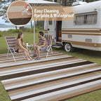 HUGEAR Outdoor Waterproof Rug 8'x10' Plastic Straw Rugs Washable Reversible - Image 5