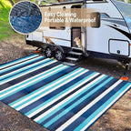 HUGEAR Outdoor Plastic Straw Rug, Waterproof Mat, Washable Large Floor Mat and - Image 5