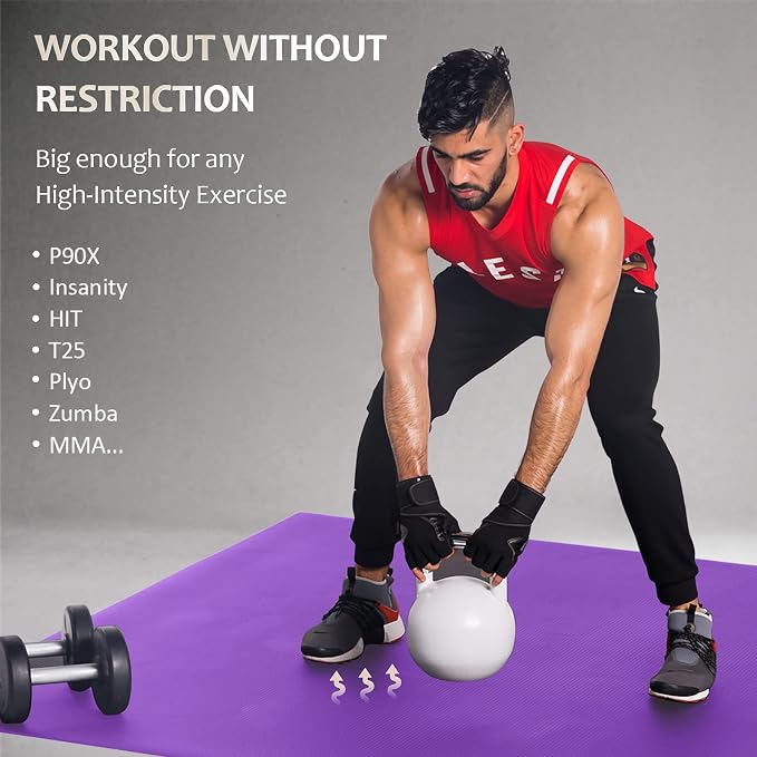 GXMMAT Large Exercise Mat 6'x4'/6'x5'/6'x6', Thick Workout Mats - Image 2