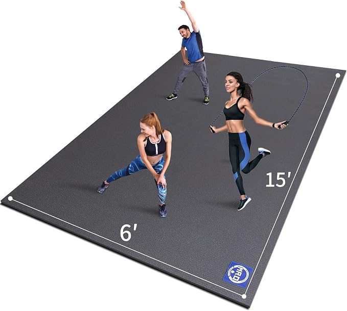 MRO Extra Large Exercise Mat For Home Gym, Extra Thick Durable Cardio Mat by MRO