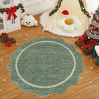 GarveeHome Scalloped Round Area Rugs, Washable Small Round Rug 3 ft Non-Slip by GarveeHome