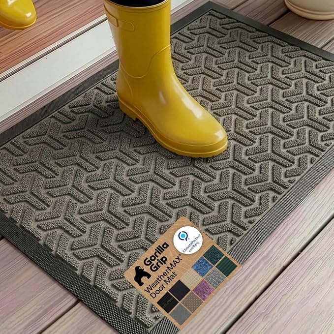 GORILLA GRIP 100% Waterproof All-Season WeatherMAX Doormat 35x23, US Designed by Unknown