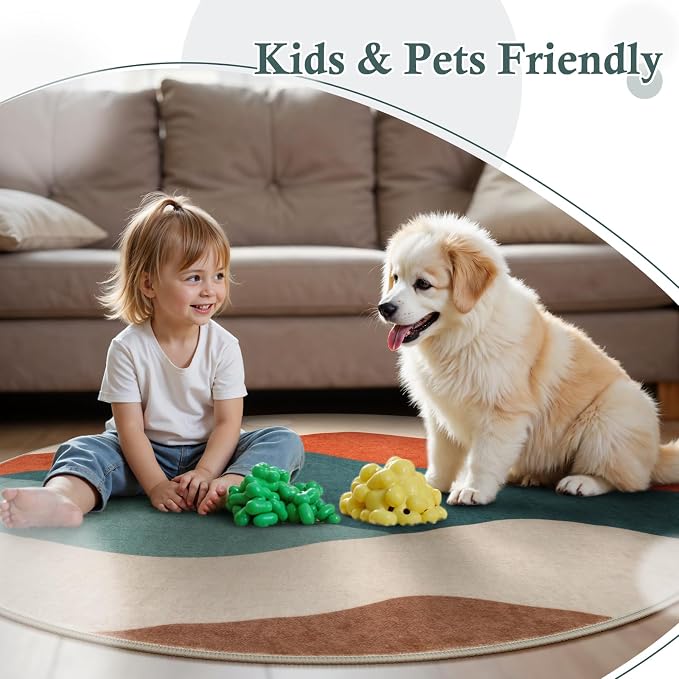 Mountain Round Rugs 6ft, Large Non Slip Circle Rug - Image 5