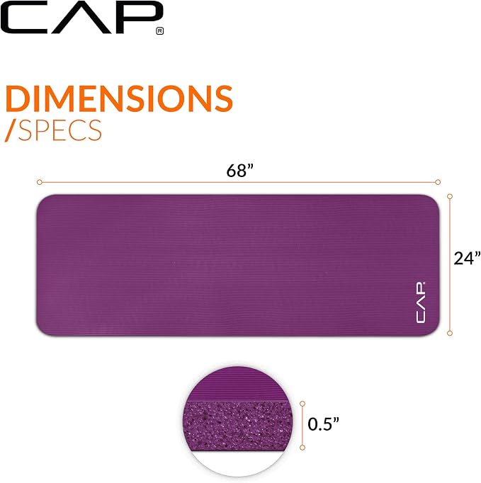 CAP Barbell 1/2-Inch High Density Exercise Yoga Mat - Image 4