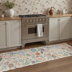 DCX Beige Floral Rug 2x6, Washable Beige Rug - Image 2