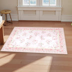 LIVEBOX Floral Pink Washable Entryway Rug, 2x3 Boho Bathroom Rugs Non Slip Soft - Image 8
