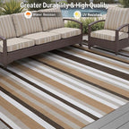 HUGEAR Outdoor Waterproof Rug 8'x10' Plastic Straw Rugs Washable Reversible - Image 4