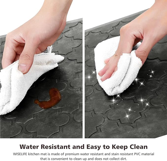 WISELIFE Kitchen Mat Cushioned Anti Fatigue Floor Mat, Thick Non Slip Water - Image 4