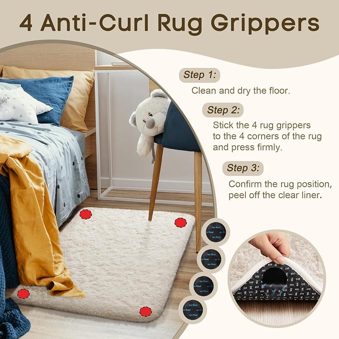 Ophanie Small Ivory Entryway Throw Rugs - Image 5