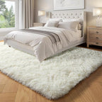 PAGISOFE Ultra Soft Area Rugs for Living Room 6x9 Ft, Cream White Soft Fuzzy - Image 4
