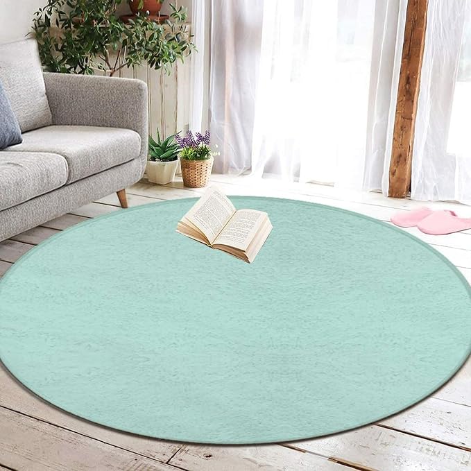 Room Sofa Yoga Soft Round Carpet, Home Decor Non Slip Kitchen Office Circle Rug - Image 5