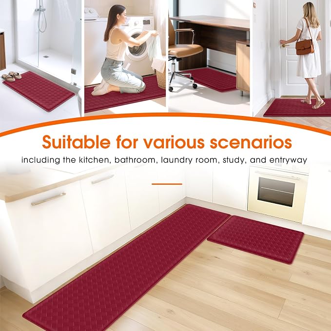 TranquilRelax 2-Piece Anti-Fatigue Kitchen Mats, Cushioned Non-Slip Waterproof - Image 7