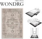 4x6 Washable Vintage Area Rug Brown Oriental Soft Entryway Throw Rug Neutral - Image 2
