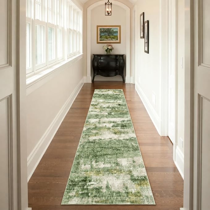 2x10 Runner Rug Non-Slip，Modern Abstract 10ft Washable Runner Rugs - Image 2
