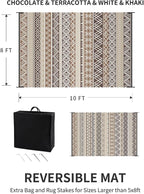 MontVoo Outdoor Rug Carpet Waterproof-Patio Rug Mat 8x10 Reversible RV Outdoor - Image 2