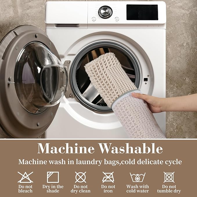 RESARE Waffle Bath Mat for Bathroom, Super Absorbent Bathroom Rugs Non Slip - Image 6