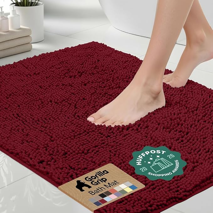 GORILLA GRIP Bath Rug Mat 48x17, Soft Absorbent Chenille, Quick Dry Microfiber by Unknown