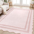 Pink Rugs for Bedroom Girls, 5x7 Washable Non Slip Area Rugs for Living Room by LORWER