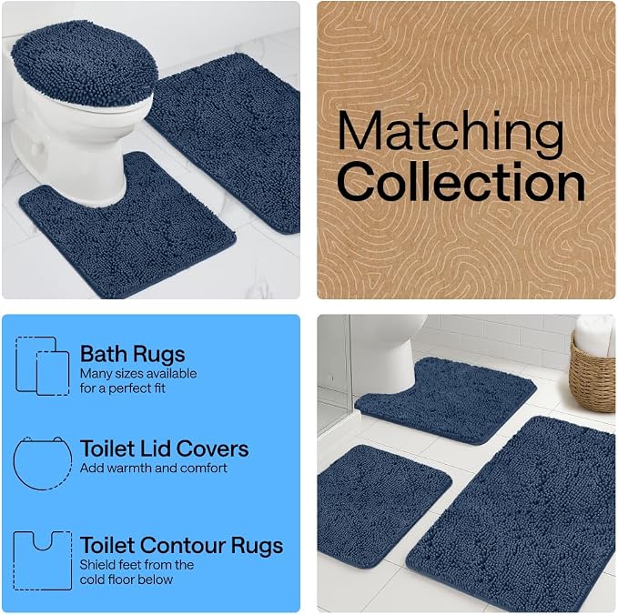 GORILLA GRIP Bath Rug Mat 70x24, Soft Absorbent Chenille, Quick Dry Microfiber - Image 8