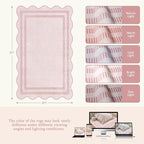 Washable 3x5 Indoor Entryway Rug, Solid Pink Non Slip Rugs - Image 2