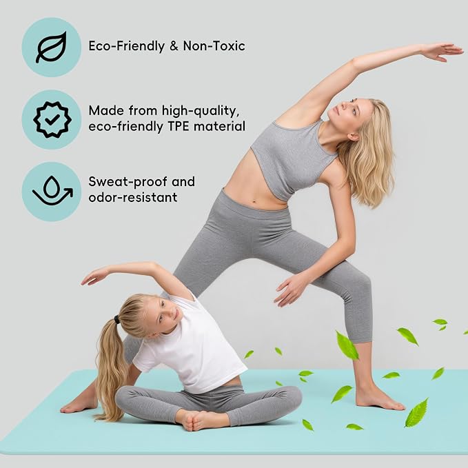 Extra Wide Yoga Mat 72" x 32", 6mm Non Slip TPE Exercise Mat - Image 6