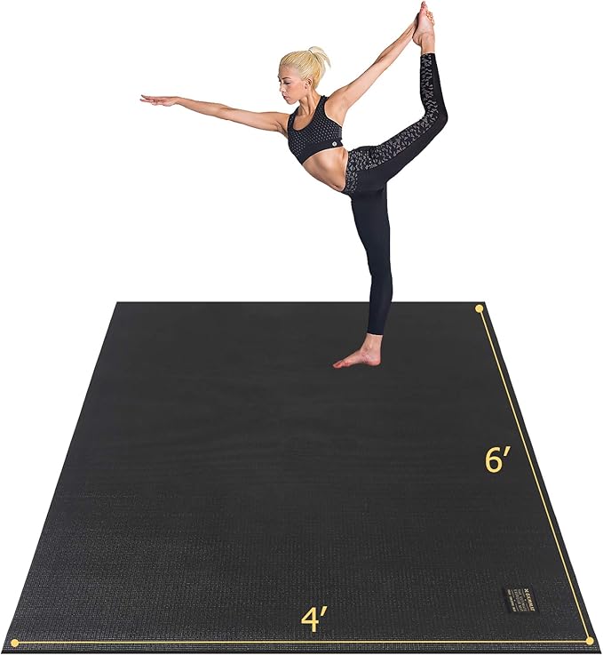 GXMMAT Large Yoga Mat 6'x4'/6'x6'/7'x5', Extra Thick Workout Mats by GXMMAT