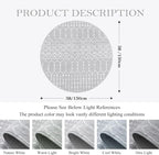 Lahome Moroccan 5Ft Round Rug Machine Washable Round Bedroom Carpet Grey - Image 2