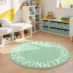 Topotdor Round Kids Play Rug Alphabet Nursery Area Rug Extra Large Soft - Image 2