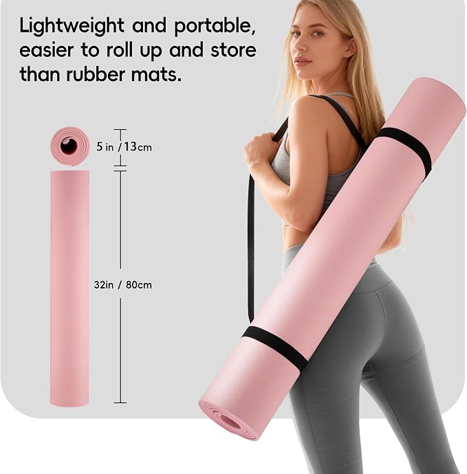Extra Wide Yoga Mat 72" x 32", 6mm Non Slip TPE Exercise Mat - Image 5