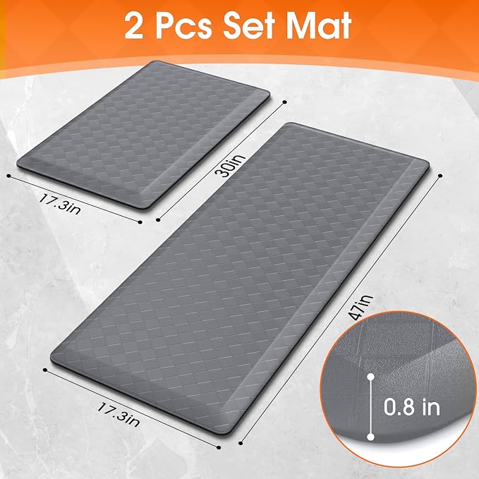 TranquilRelax 4/5 Inch Thick Anti-Fatigue Kitchen Mats 2Pcs, Cushioned Non-Slip - Image 2