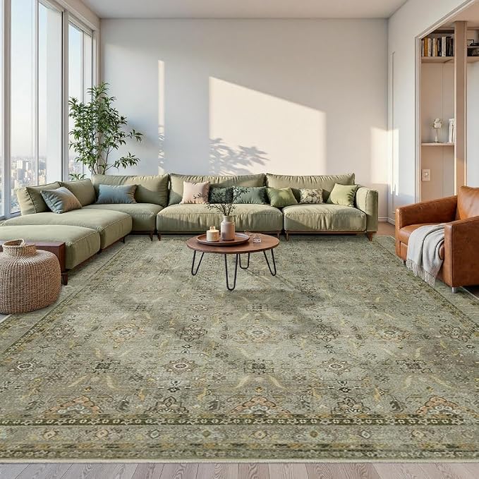 Rugxara 10x14 Area Rugs for Living Room Bedroom, Large Washable Rug, Vintage - Image 2