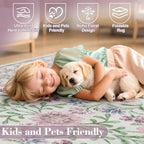 Wonnitar Floral Purple Rug for Bedroom, Washable 5x7 Area Rugs for Dorm - Image 6