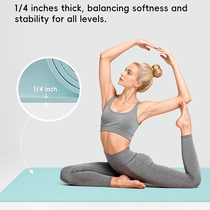 Extra Wide Yoga Mat 72" x 32", 6mm Non Slip TPE Exercise Mat - Image 4