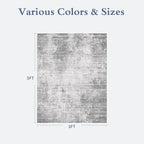 3 x 5 Rug Small Non Slip Machine Washable Rug Distressed Abstract Soft Indoor - Image 2