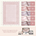 Pink Rugs for Bedroom Girls, 5x7 Washable Non Slip Area Rugs for Living Room - Image 2