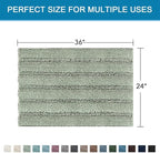 H.VERSAILTEX Bath Mats for Bathroom Non Slip Extra Thick Chenille Striped Bath - Image 2