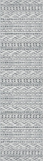KUTA Moroccan Washable Runner Rug, 2x10 Non-Slip Vintage Grey Boho Hallway - Image 8