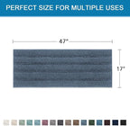 H.VERSAILTEX Bath Rugs for Bathroom Non Slip Bath Mats Thick Chenille Striped - Image 2