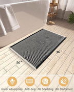 AMOAMI Upgraded Waffle Bath Mat, Super Absorbent Non Slip Bath Mats - Image 2