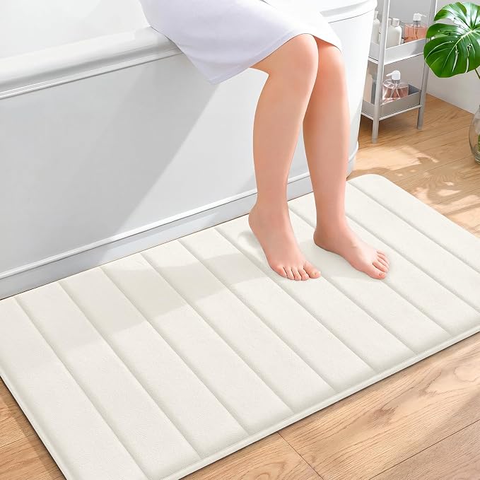 OLANLY Memory Foam Bath Mat 44x24, Super Soft Absorbent Bathroom Rugs, Quick Dry by OLANLY