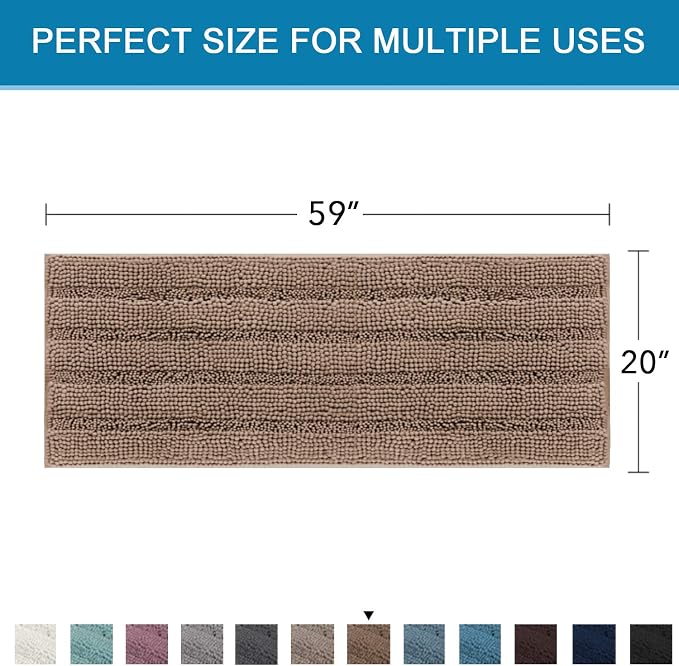 H.VERSAILTEX Bathroom Rugs Bath Mat Runner Rug Non Slip Kitchen Rug Extra Long - Image 2