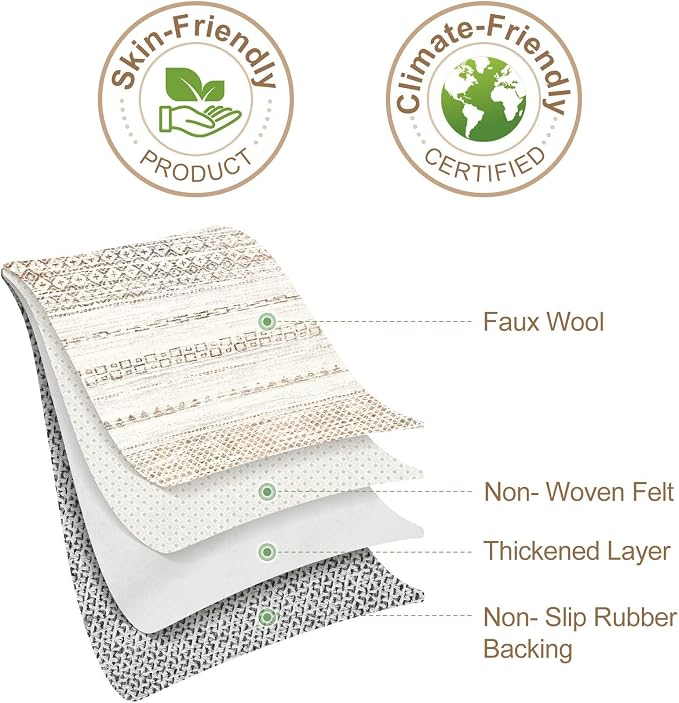 Nakagishi Area Rug Living Room Rugs: 7X9 Machine Washable Boho Large Neutral - Image 7