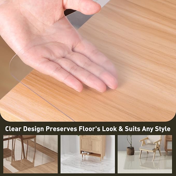 Area Floor Mat for Under High Chair, Spill Resistant Hard Floor Protector Cover - Image 5