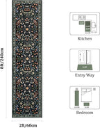 Yamaziot Washable Runner Rug 2x8 – Boho Non Slip Floral Hallway Runner Rug - Image 2