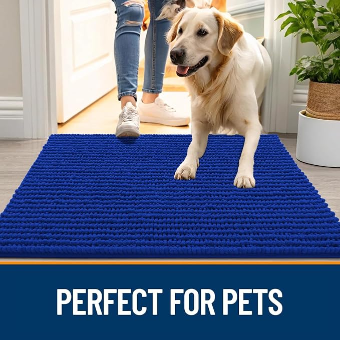 OLANLY Dog Door Mat for Muddy Paws 44x24, Ultra Absorbent Chenille Mud Doormat - Image 6